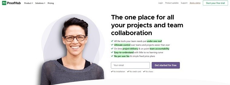 Решение для контроля задач и совместной работы Proofhub